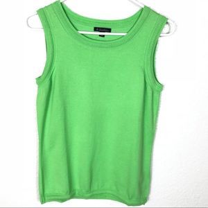 Brooks Brothers Bright Neon Green Sleeveless Top
